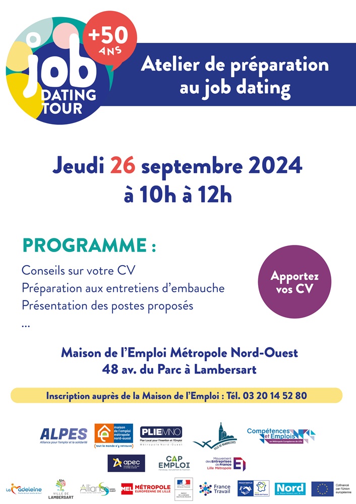 Atelier de préparation au Job Dating Tour + 50 ans